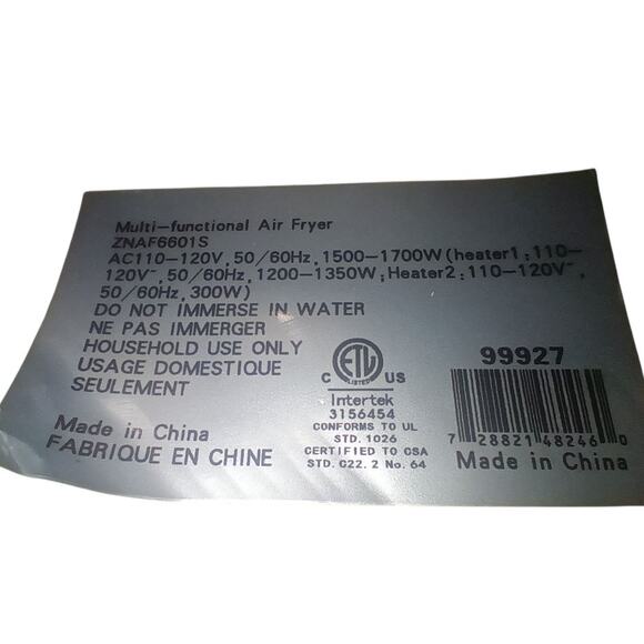 Ensue ZNAF6601S 6.3 Quart Electric Air Fryer Roaster Basket Pan Insert Part - Picture 8 of 8